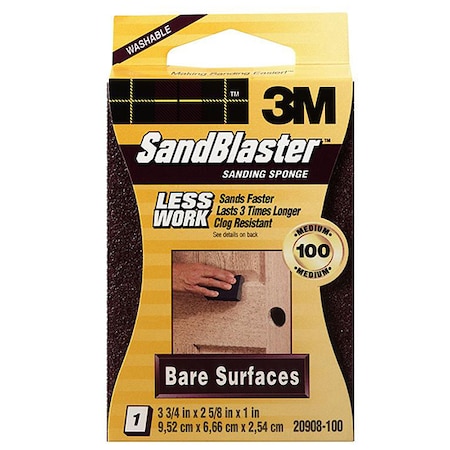 3-3/4 X 2-5/8 X 1 SandBlaster Sanding Sponge, 100-Grit